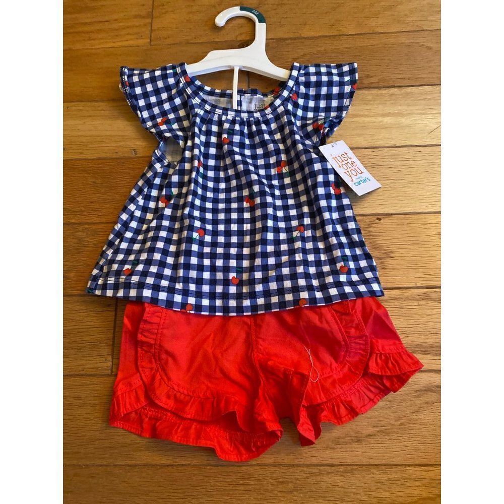 NWT Carter's girl's short sleeve summer 2 piece, 3 months
